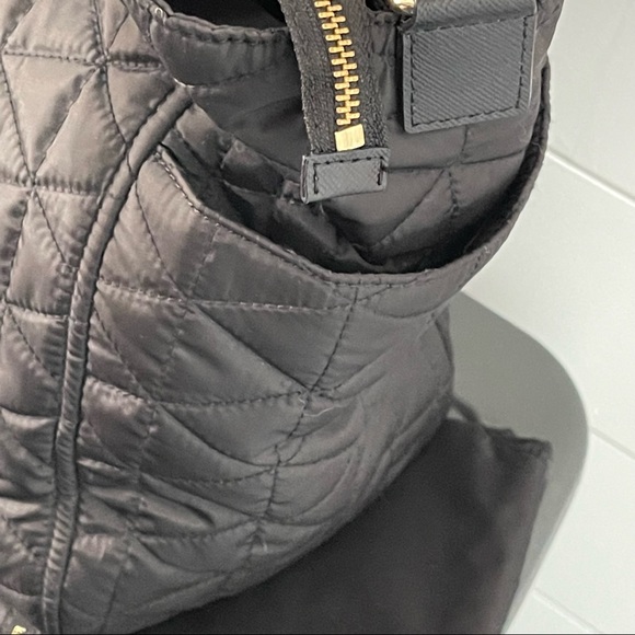 Kate Spade Black Quilted Diaper Bag with Changing Pad